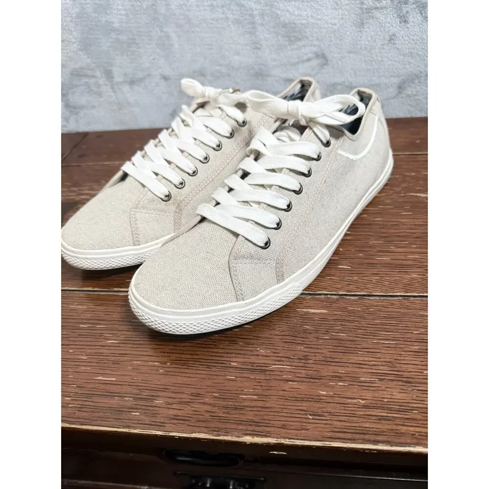 Ben Sherman Beige Canvas Sneakers Low Top Casual Shoes Mens